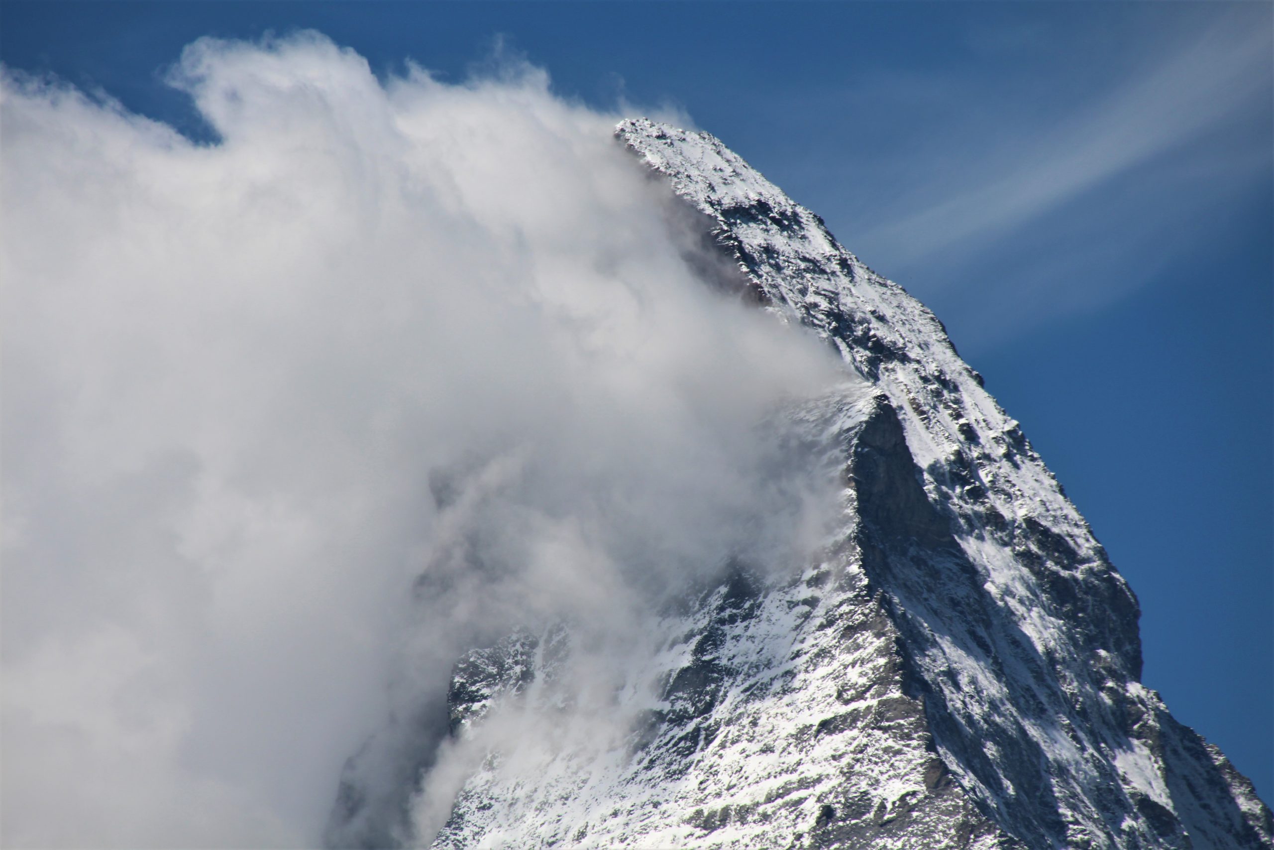 the matterhorn with clouds