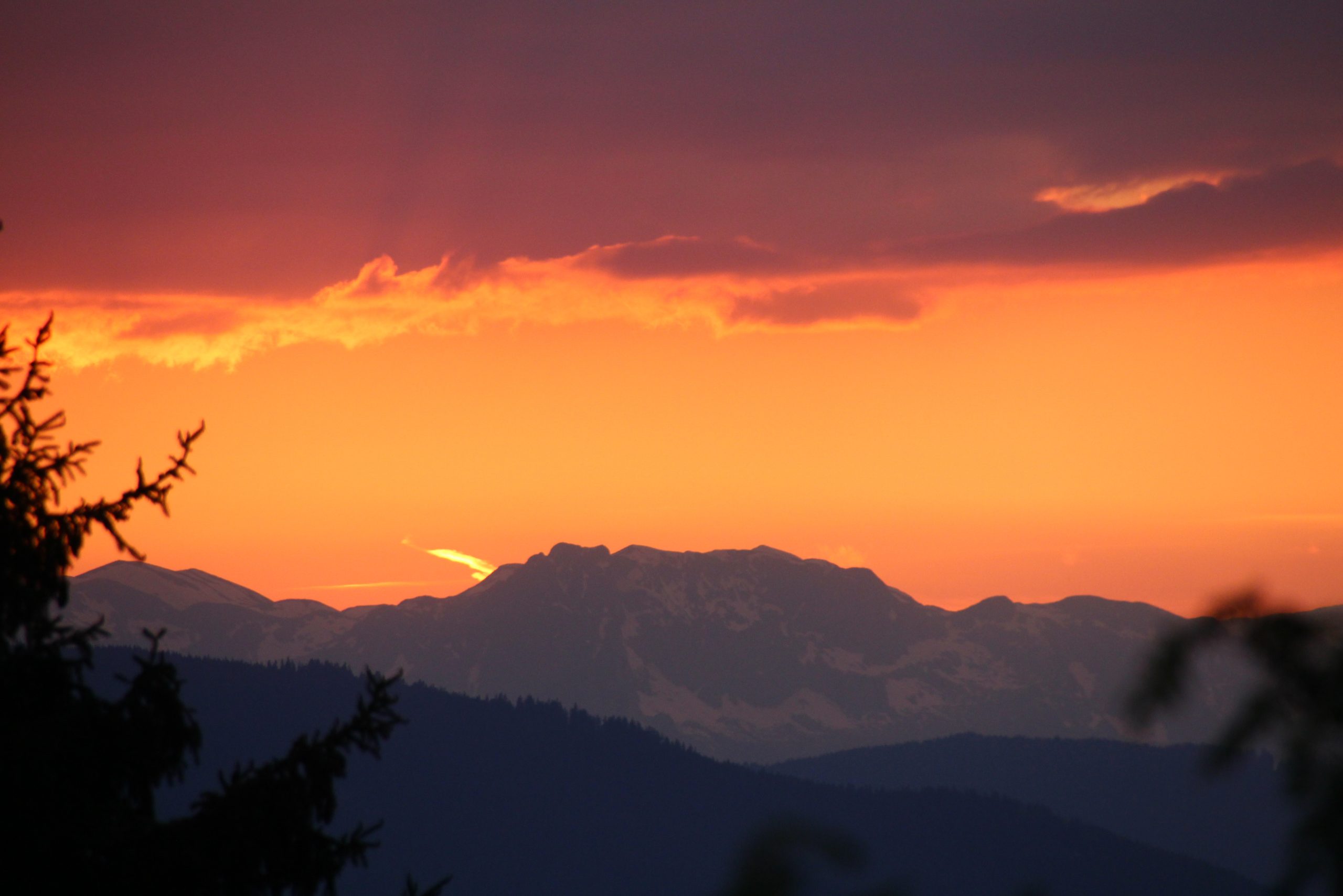 sunset in the salzburg alps