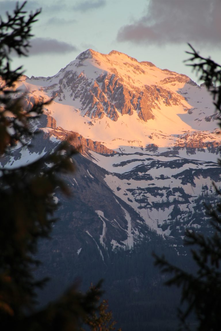 sunset in the alps in salzburg