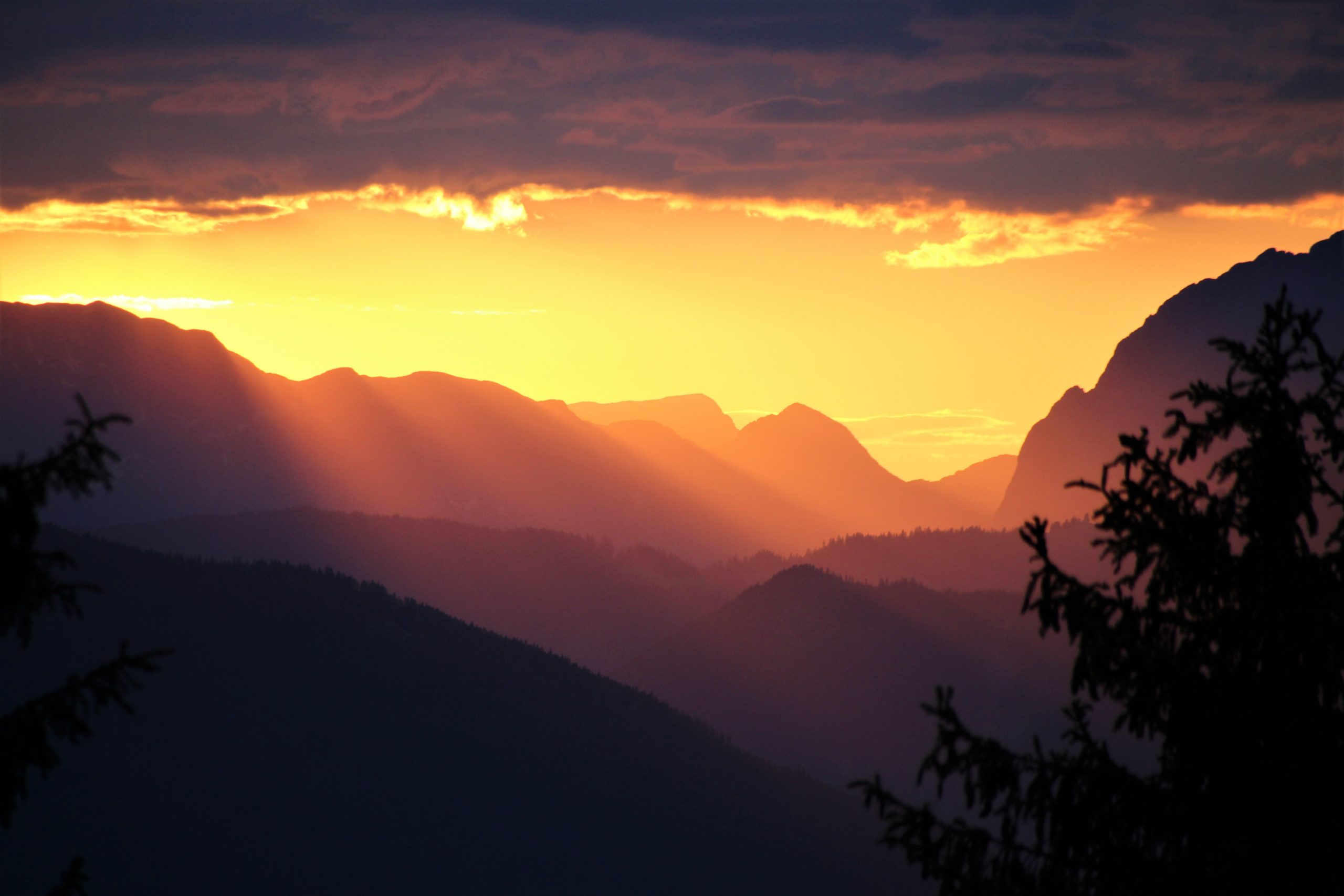 salzburg mountains before sunset